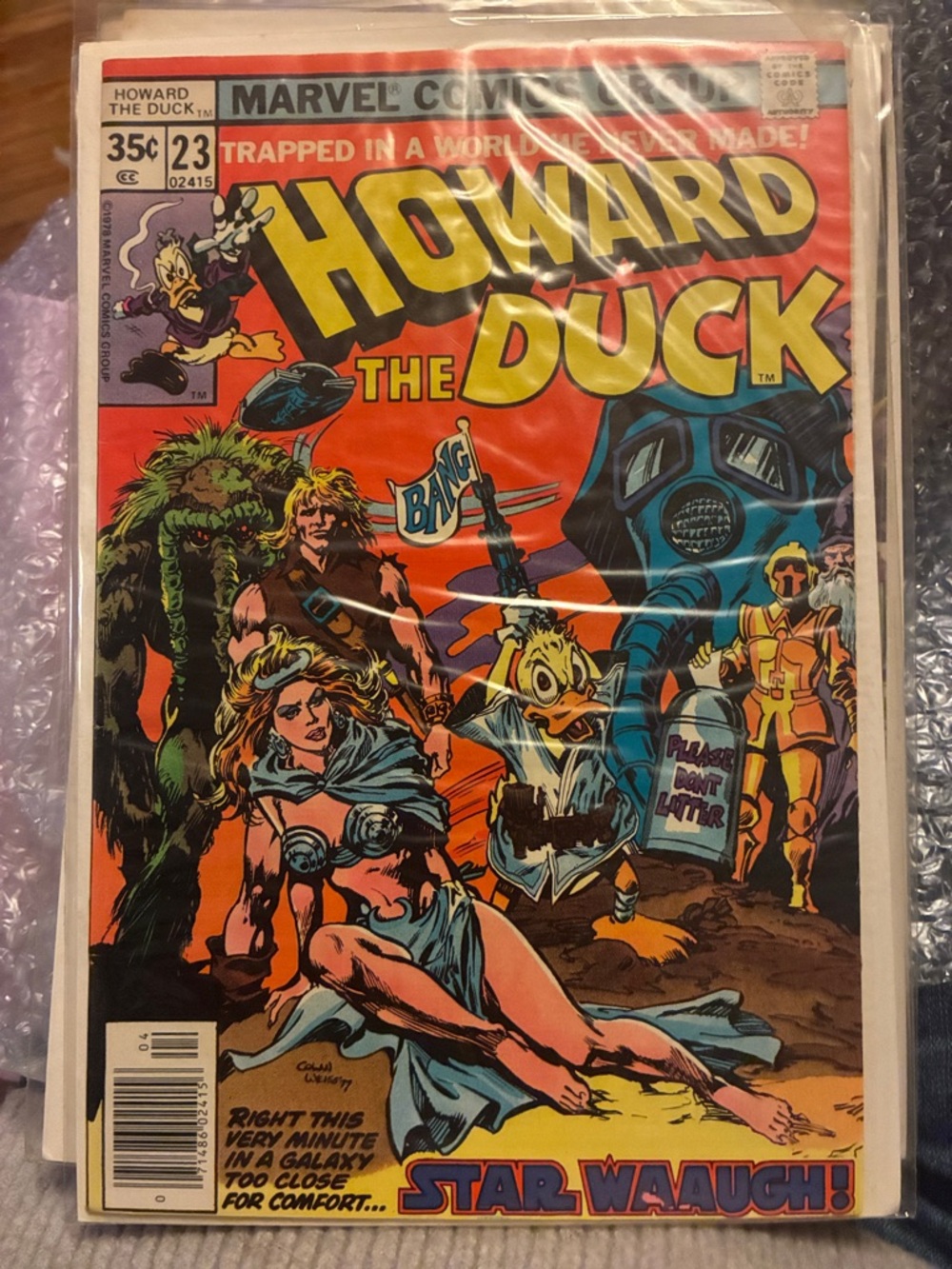 Howard the duck #23 titled Star Waaugh, featuring a parody of Star Wars.